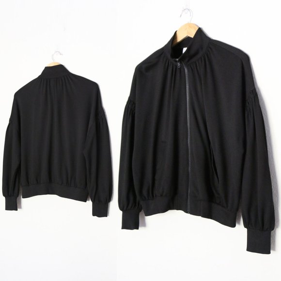 Cabi Chance Bomber Jacket S High Neck Full Zip Up Stretch Jersey Black 3731 $139 - Picture 13 of 16